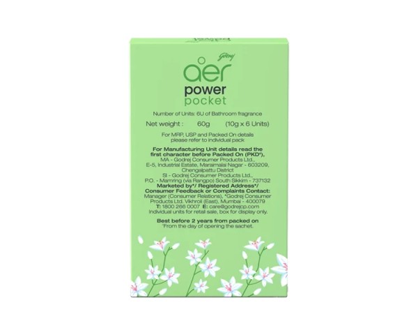 aer Power Pocket Air Freshener – Jasmine Floral Delight – 6 count
