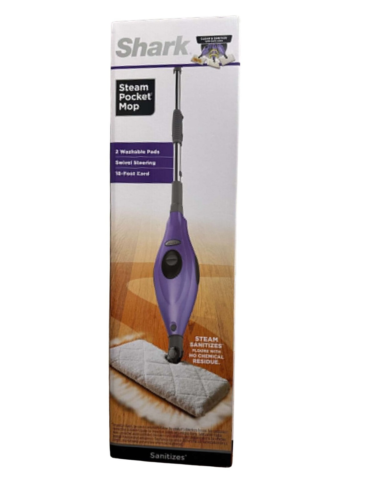 Shark Steam Pocket Mop S3501 2 Double Sided Washable Pads for Sealed Hard Floors