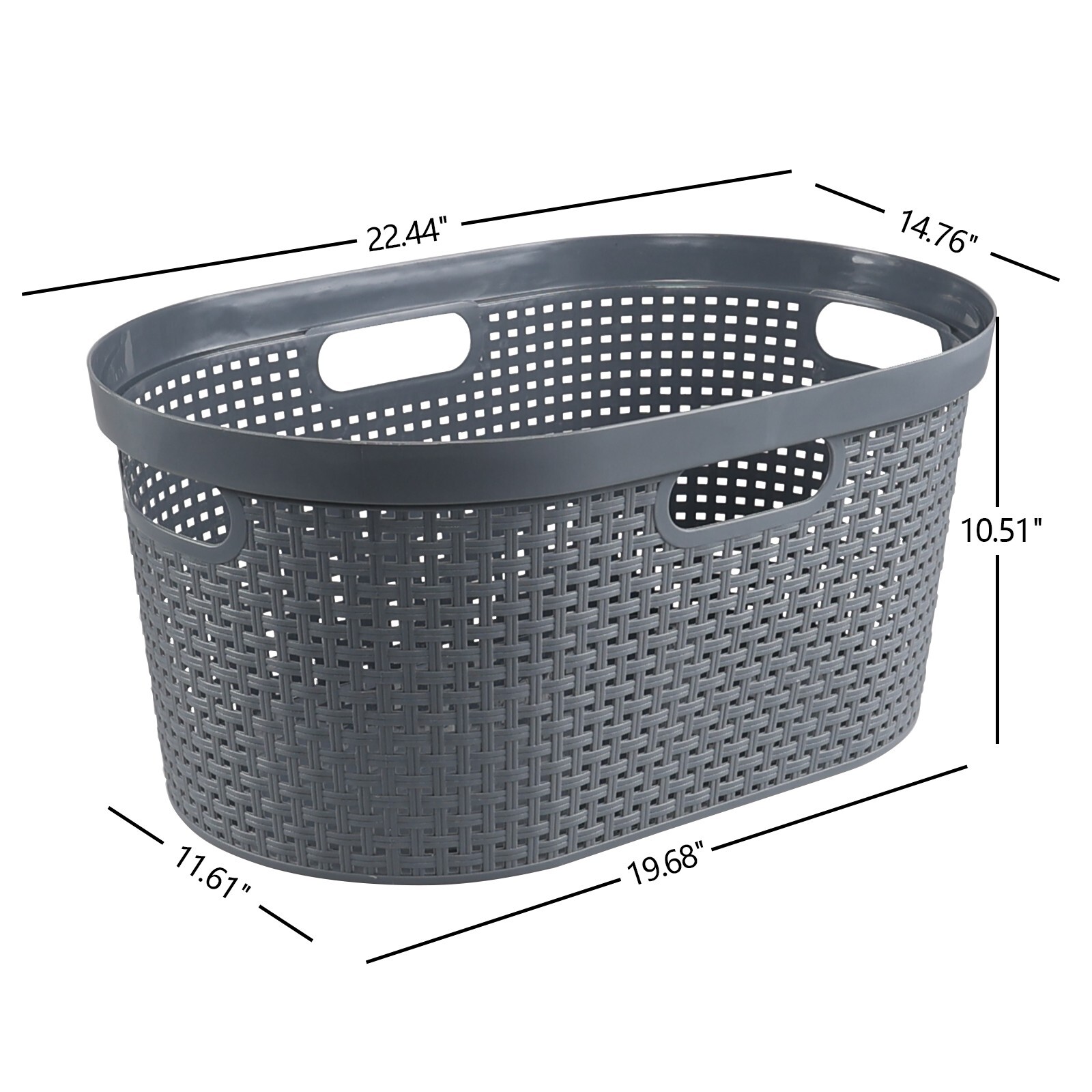 Idotry 40L Large Laundry Basket Plastic Stacking Clothes Hamper (4 Packs ,Grey)