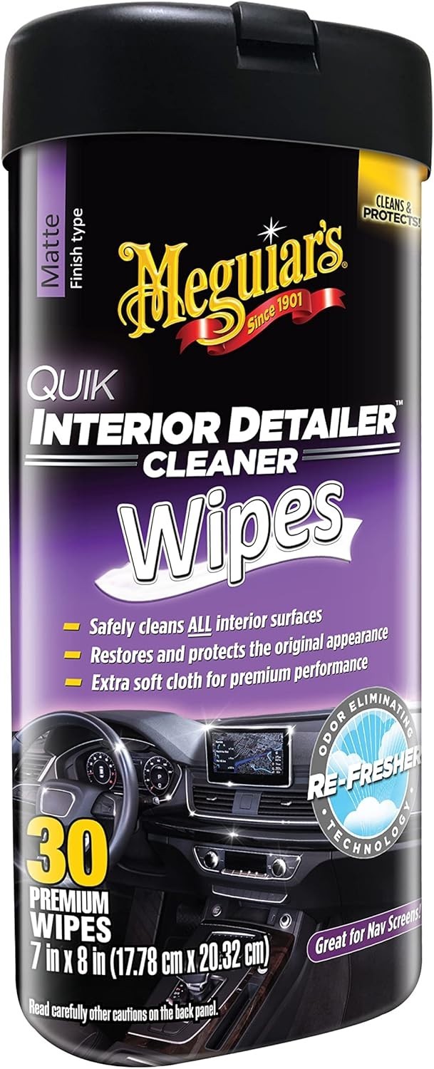 Meguiar’s Quik Interior Detailer Wipes – Ultimate 30 Count All Surface Solution