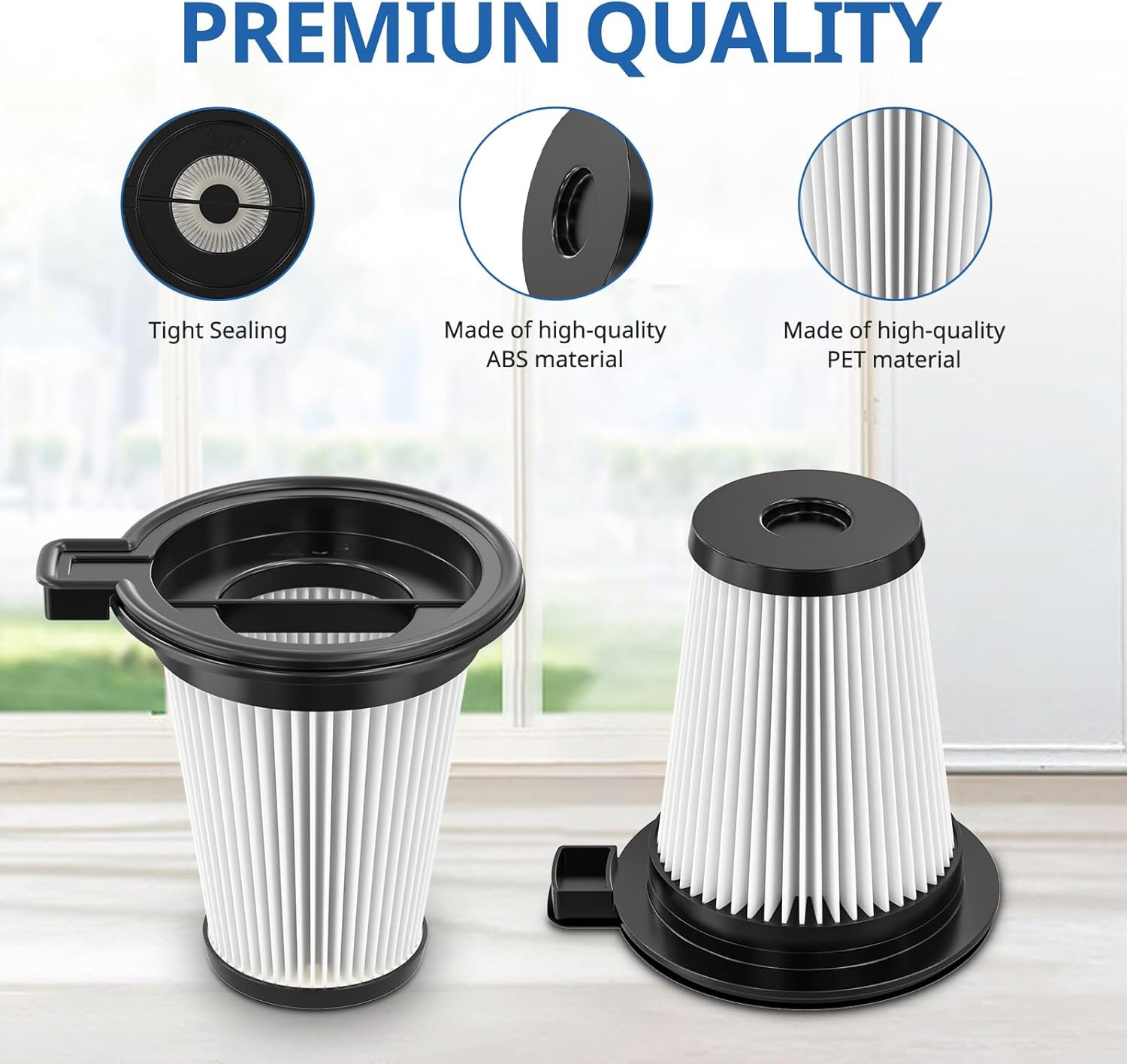 4 Pack Replacement Filters Compatiable with Wyze Cordless Vacuum Cleaner, Remova