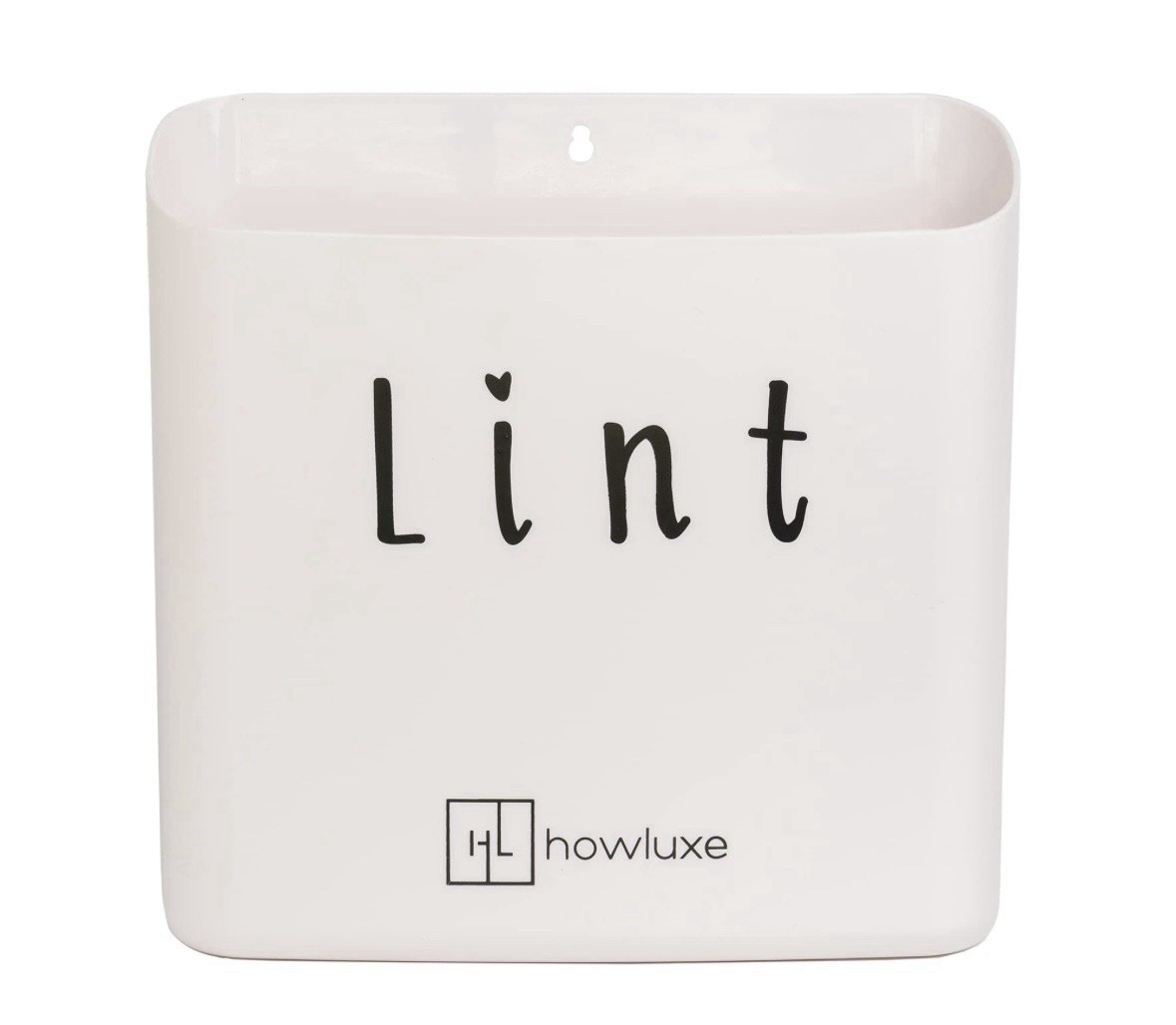 Howluxe Lint Bin Magnetic Wall Mount Plastic White 9.3 x 2.8 in Built-in Keyhole