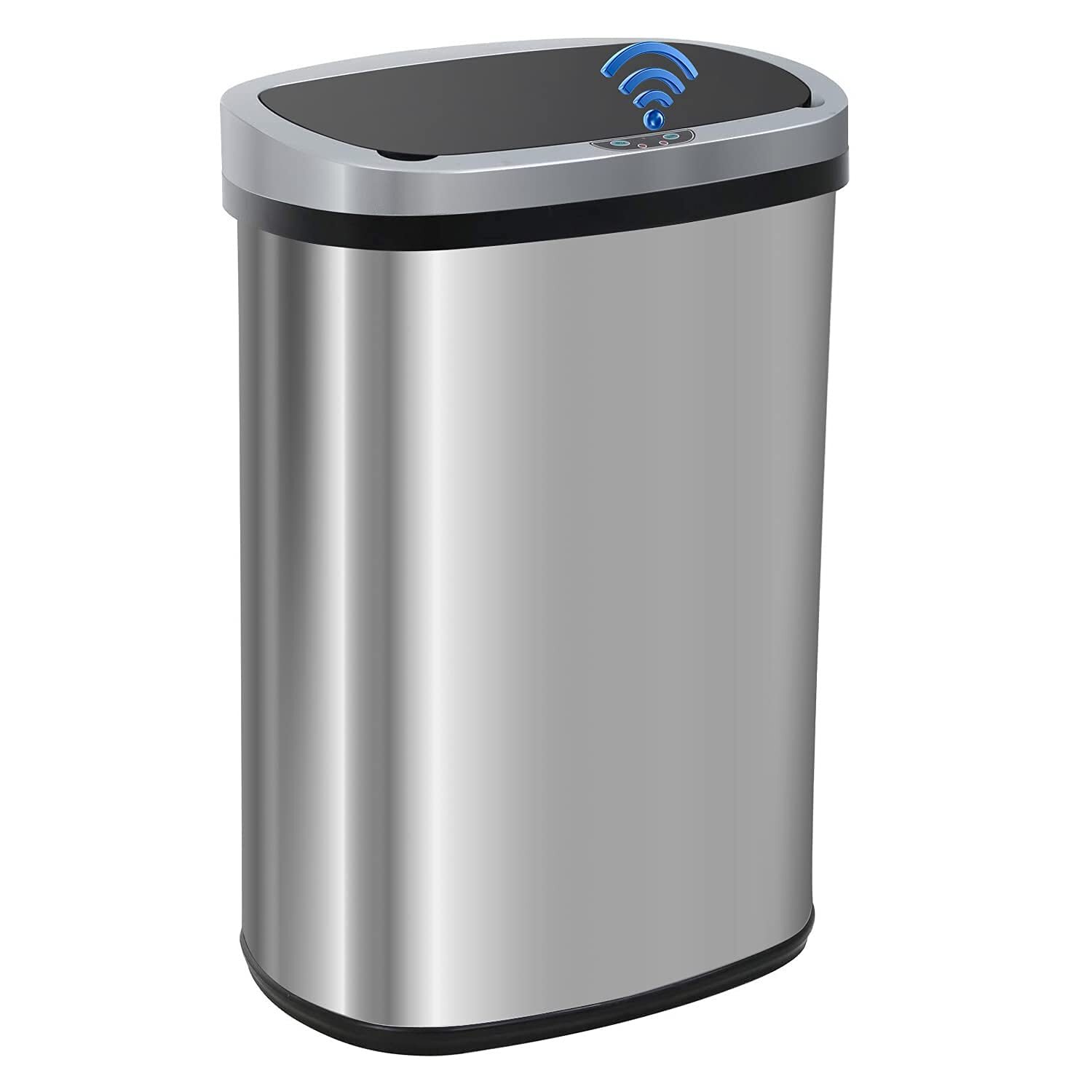 13 Gallon Kitchen Trash Can Automatic Touch Free Garbage Can with Lid Stainless