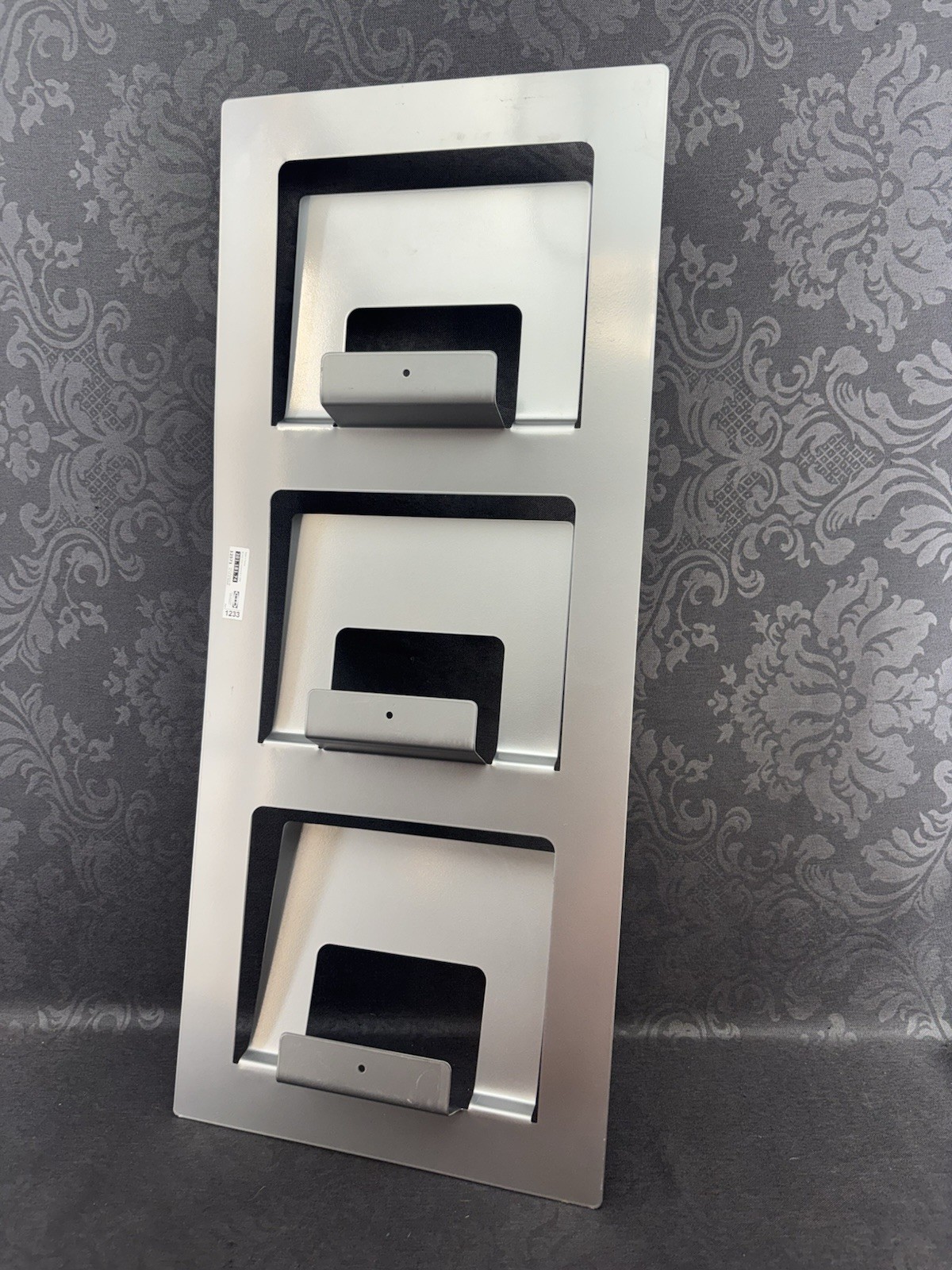 IKEA SKRISSEL SPONTAN Grey Metal Wall Mounted Magazine Newspaper Rack Holder