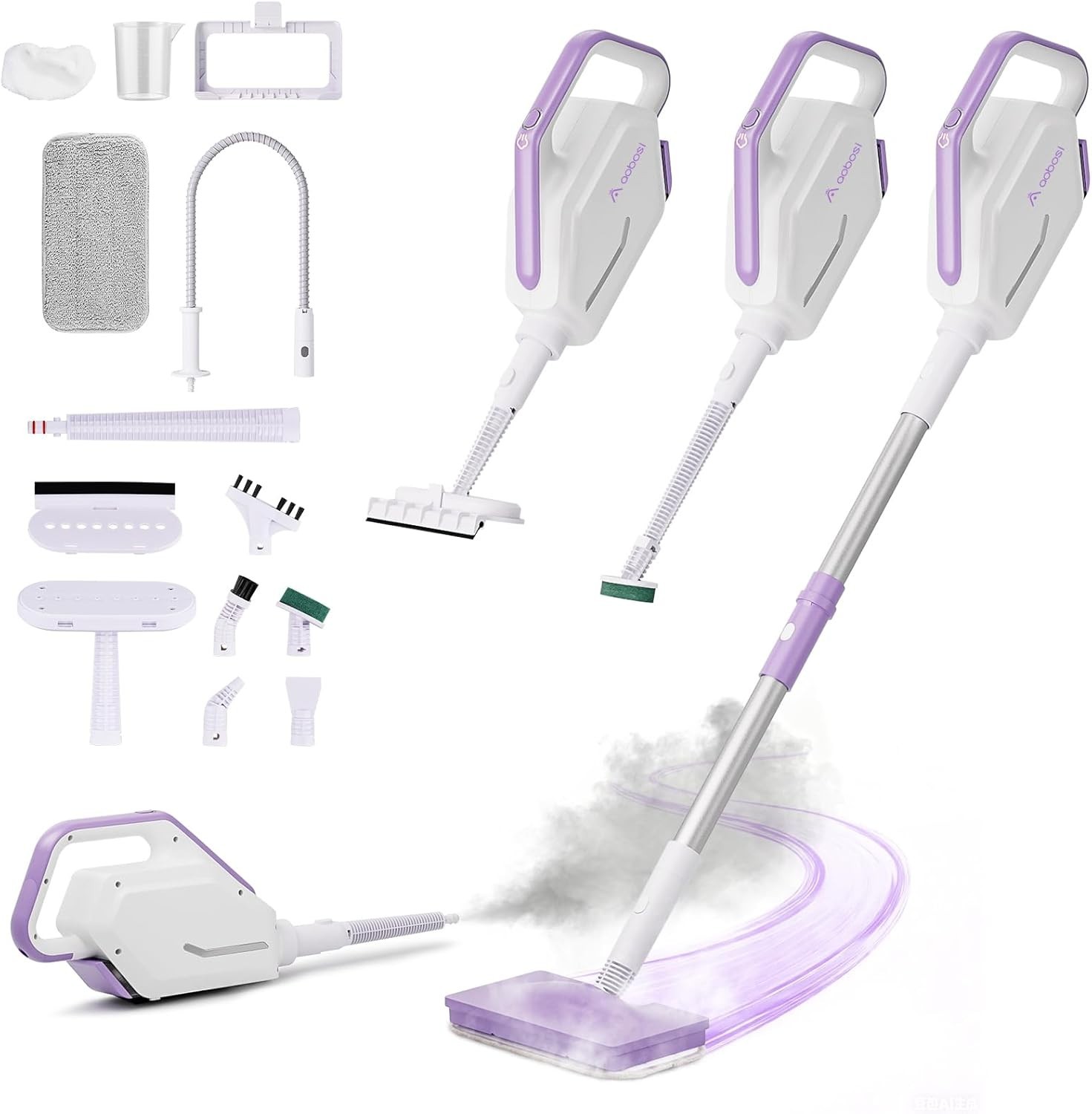 Steam Mop Detachable Handheld Steamer 350ml Tank for Floors, Tiles, Windows