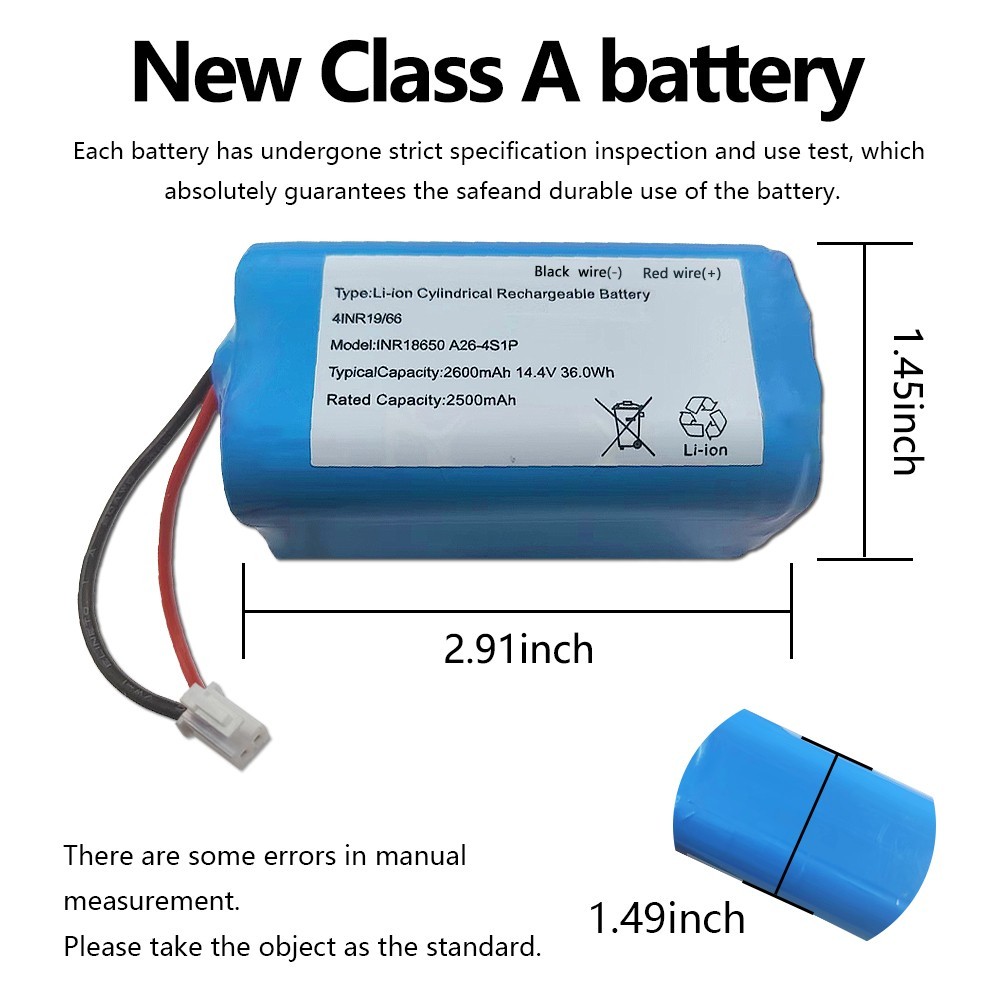 RVBAT850 Li-ion Battery for Shark ION Robot Vacuum RV1001AE R75 2-Prong