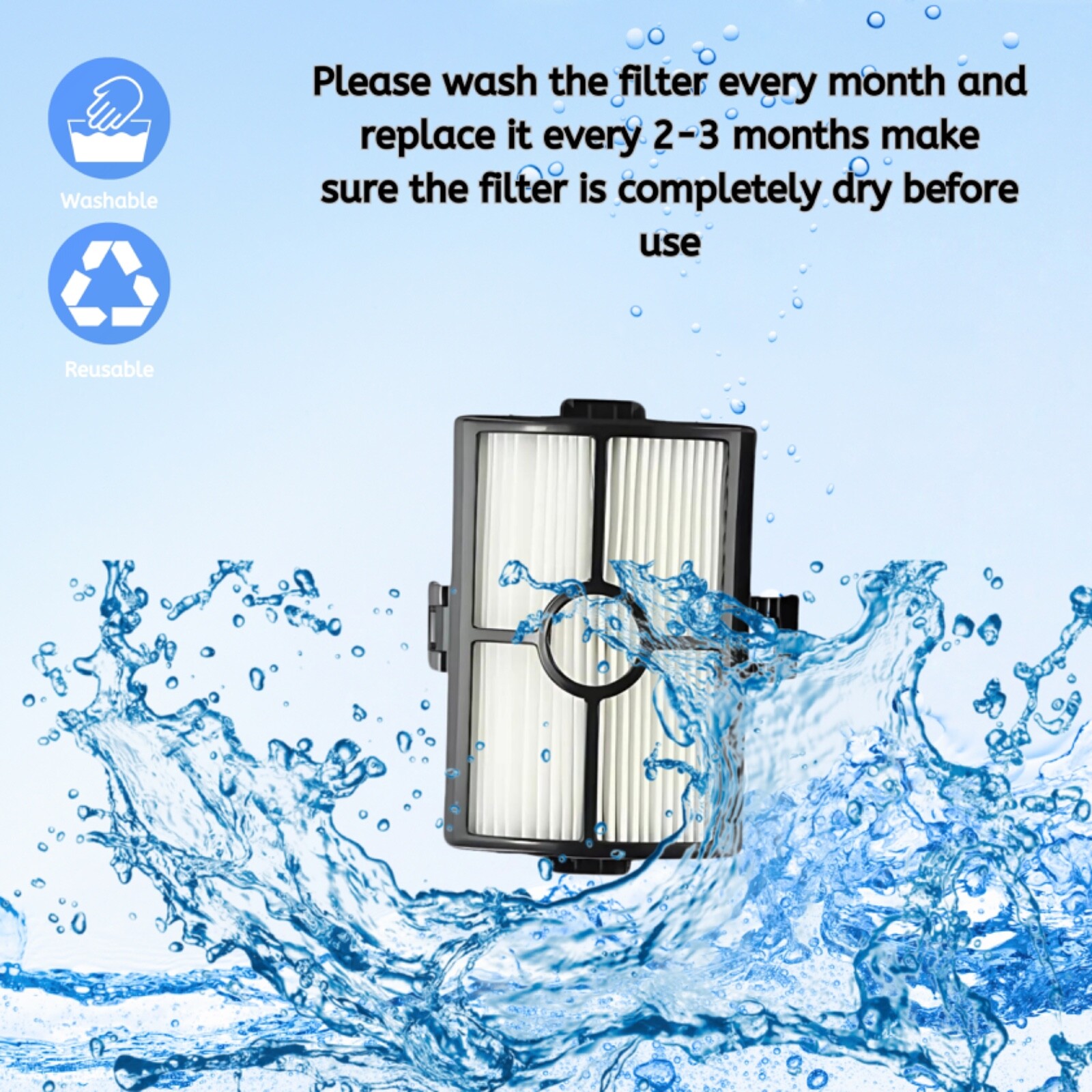 Nispira HZ500 Replacement HEPA Filter For Shark HZ500UK Vacuum Cleaner, 3 Pack