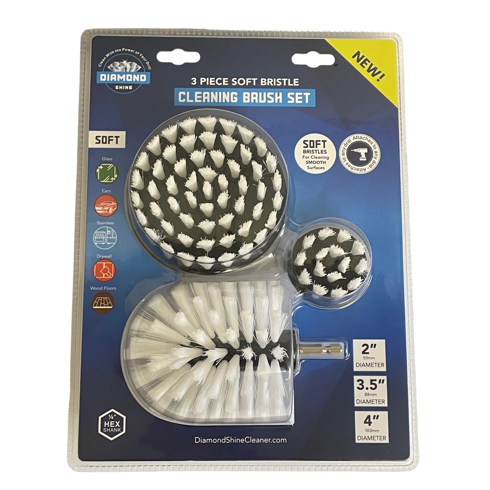 Diamond Shine Cleaning Brush Set 3 Piece