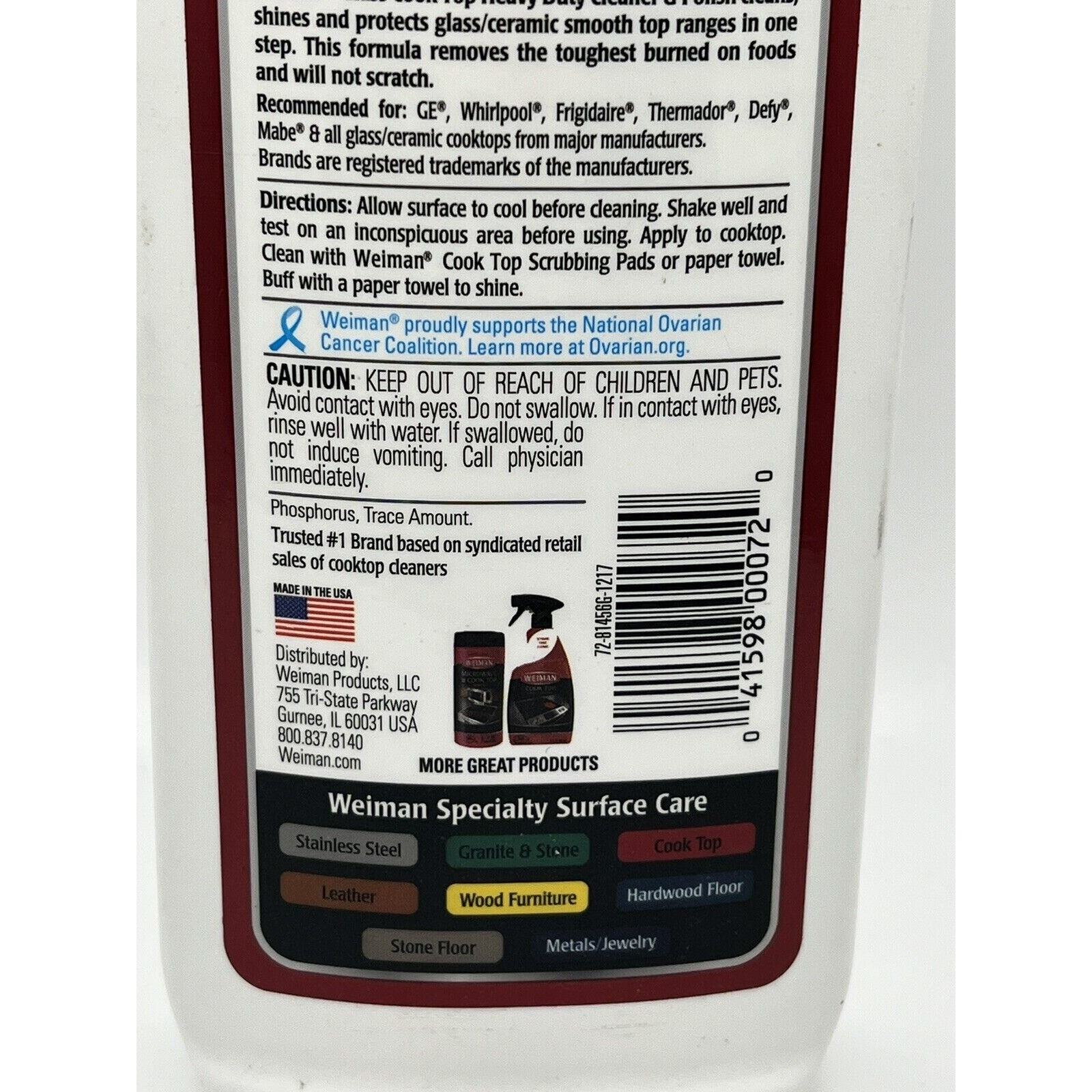 Glass Cook Top & Ceramic Range Heavy Duty CREAM Cleaner & Polish 15 oz
