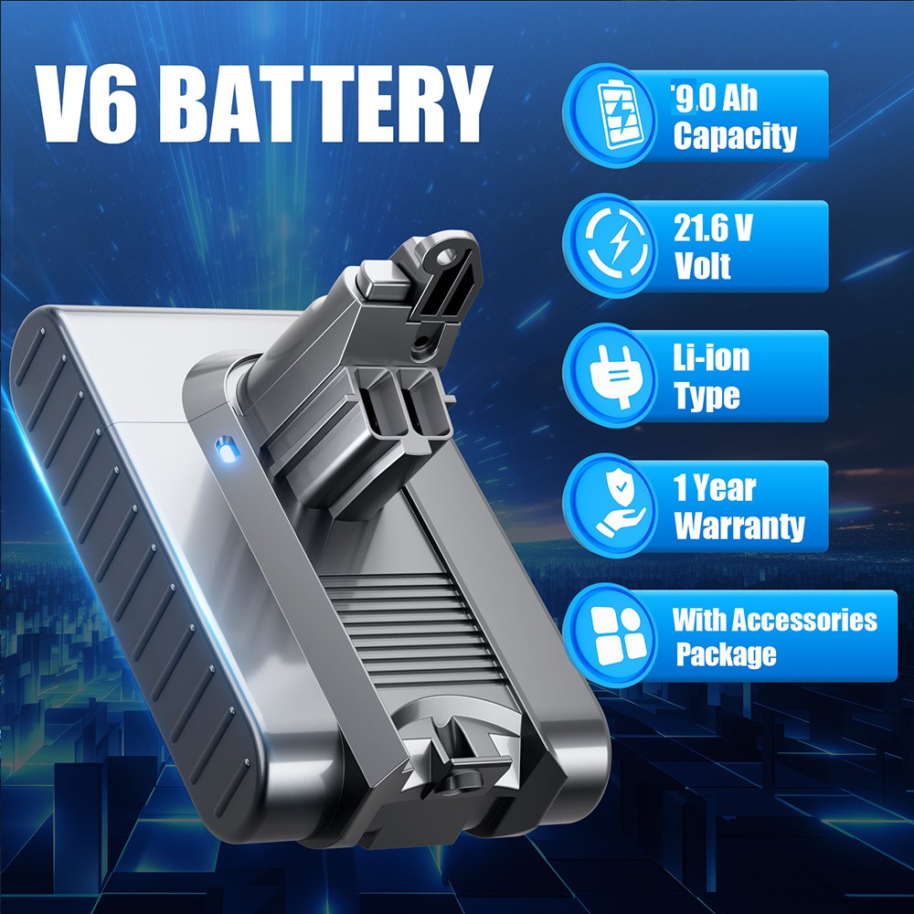9500mAh V6 Battery 21.6V For Dyson V6 Battery SV04 SV03 DC59 Animal Battery new