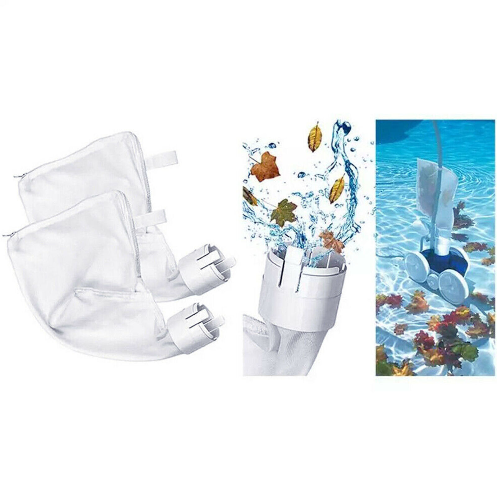 2x Pool Cleaner Bags Purpose Filter Bag for Polaris 360 380 Part Cleaner Zipper