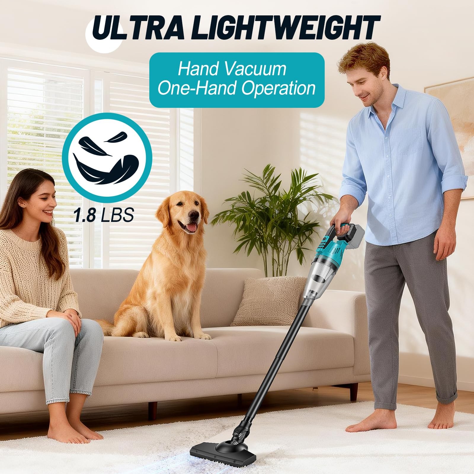 CAMXTOOL Cordless Vacuum Cleaner Compatible with Blue, Tool Only, Black