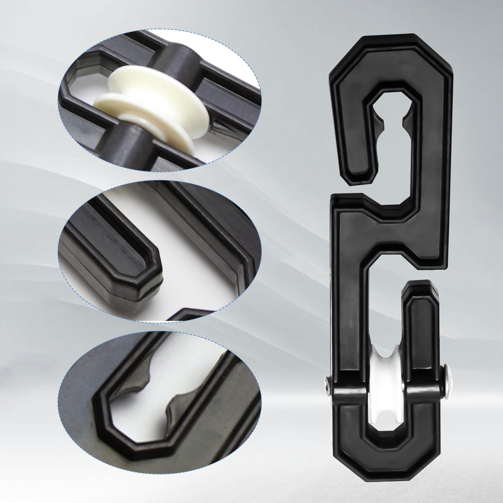 6 PCS Plastic Aluminum Clothesline Separator Spreader Pulley SShaped Kit