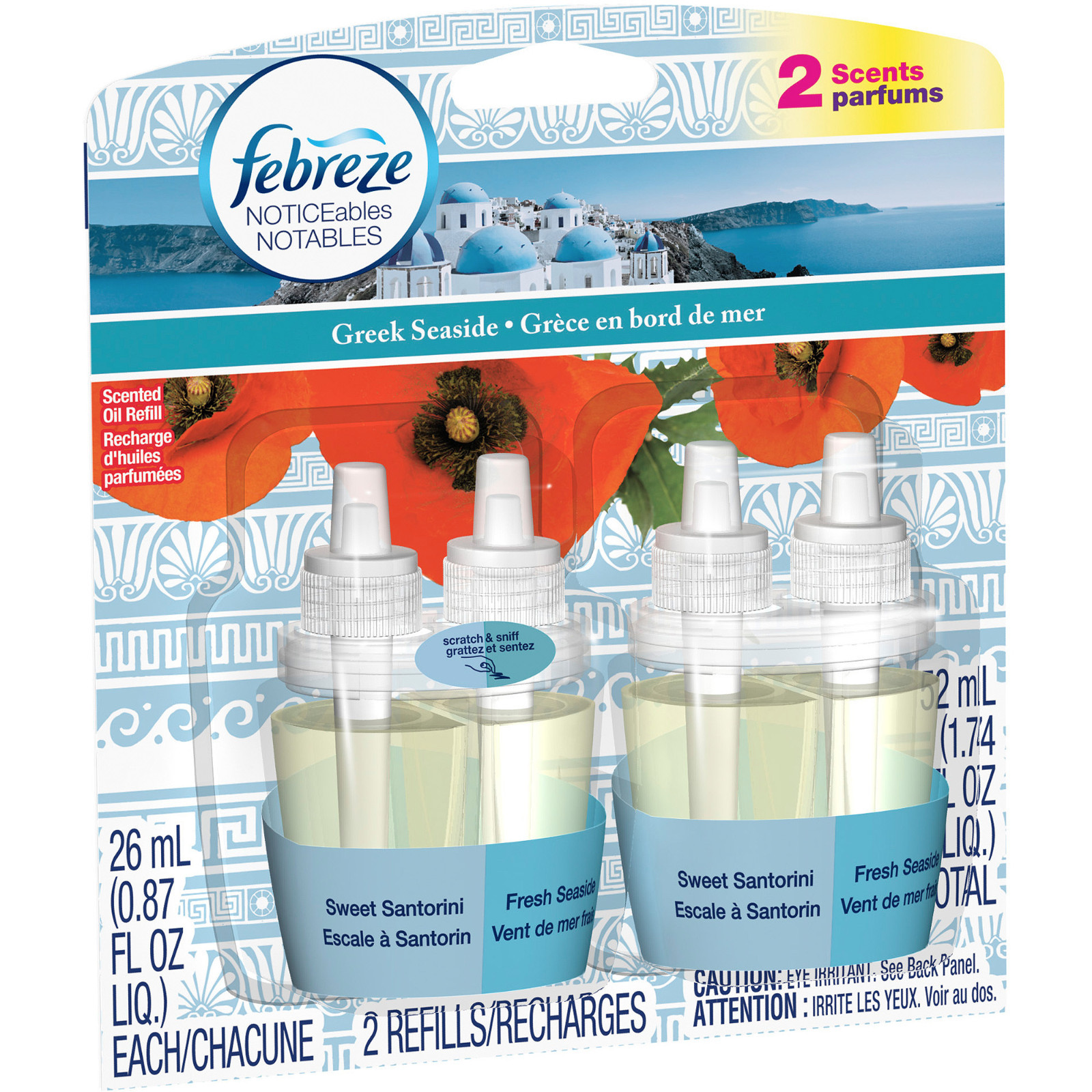 2 x Febreze Noticeable Fresh Pressed Apple Dual Oil Refill Air Freshener 2 Count