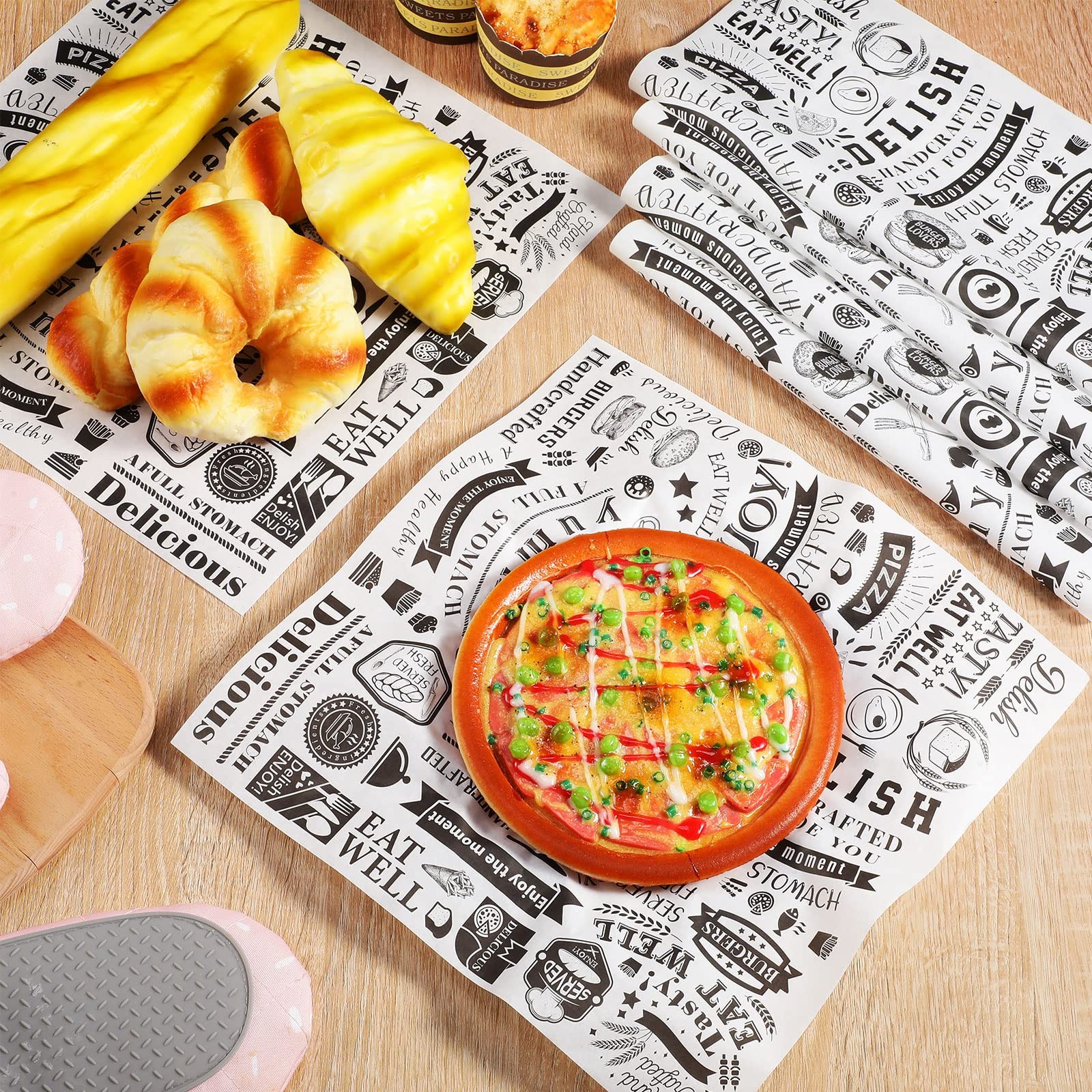 Marspark 200 Pcs Deli Wax Paper Sheets 12 x 12 Inch 12 x 12 inches, White