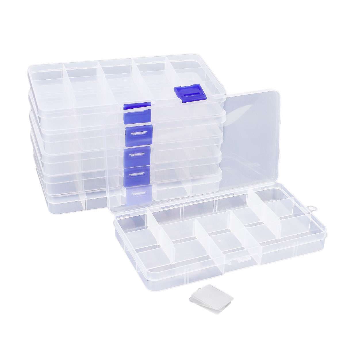 6Pcs Set Small Plastic Storage Container Boxes Box DIY Coin Screw Jewelry Travel