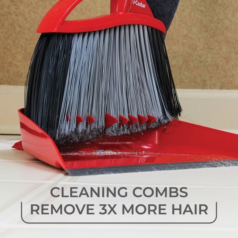 PowerCorner Pet Pro Assembled Broom with Step-On Dustpan