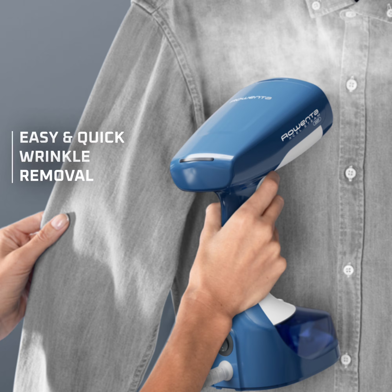 Rowenta X-Cel Easy Steam Handheld Garment Steamer, 1400 Watts, 5 oz Detachable