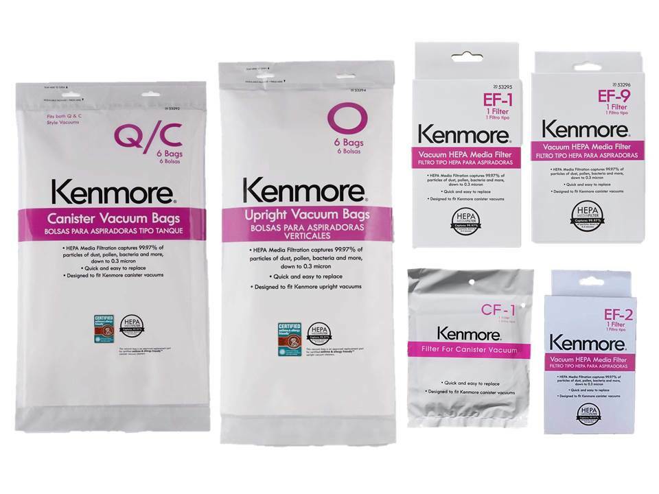 Sears Kenmore Vacuum Bag + Filter C Q O U EF1 EF2 EF9 CF1 5055 5069 50557 50558