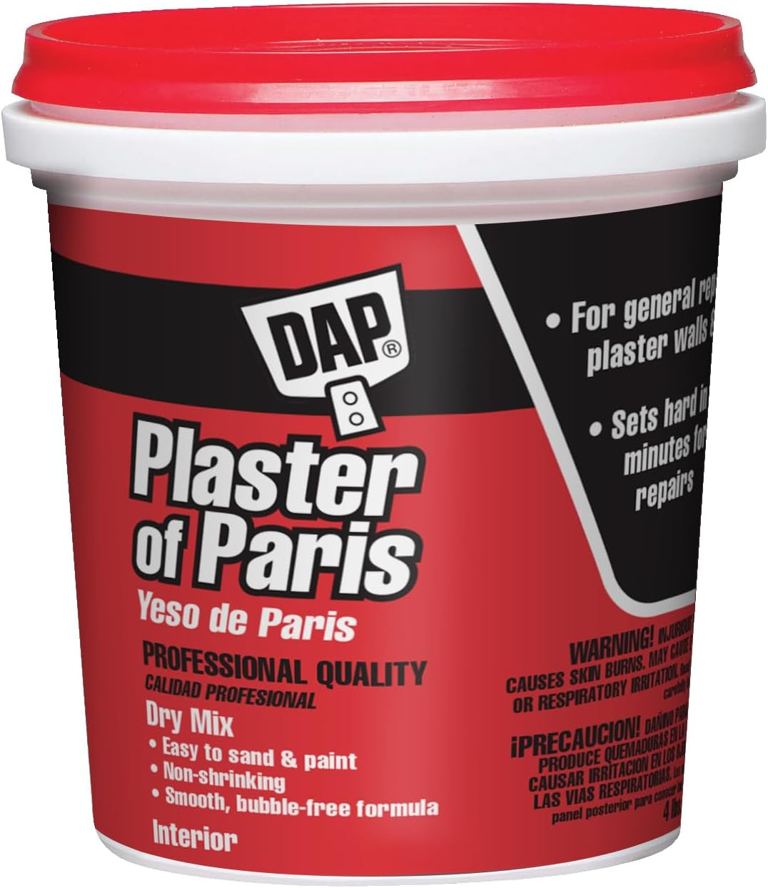 DAP Plaster of Paris (Dry Mix), White, 4 Lb Tub (7079810308)