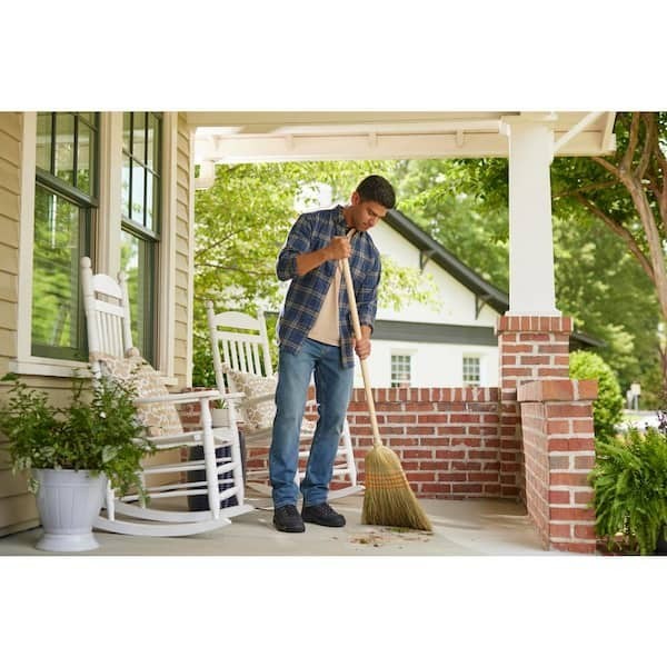 Giant Commercial Corn Broom 15 Inch Sweeping Width Heavy Duty Use Straw Cleaning