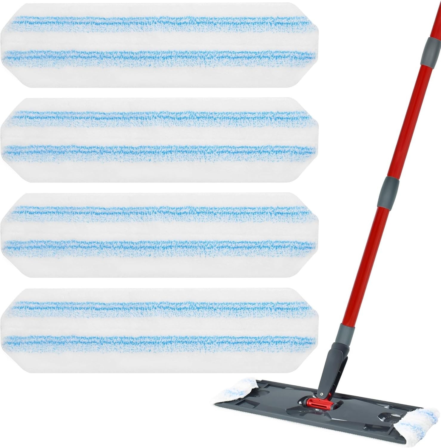 4 Pack Replacement Mop Pads for O-Cedar H2prO Flat Mop System Machine Washable