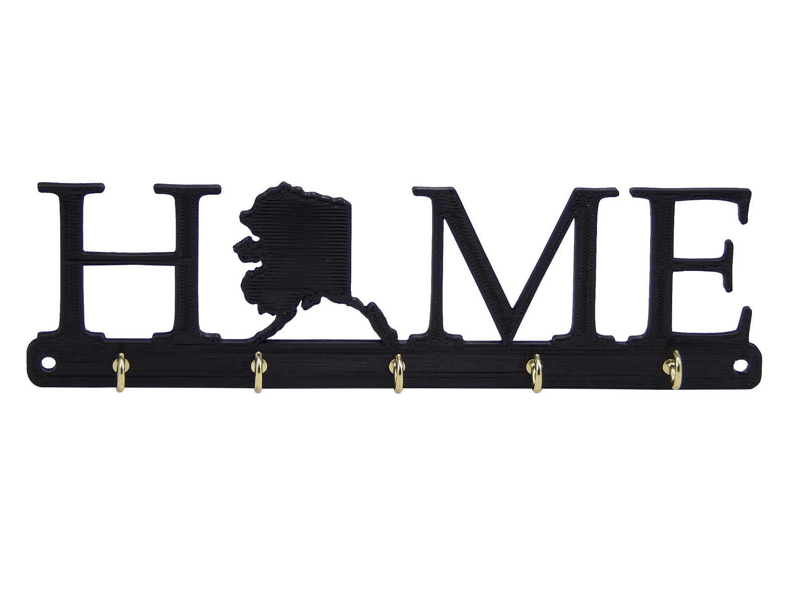 Alaska Home State Shape Key Holder Hanger Rack Hooks Housewarming Wall Gift