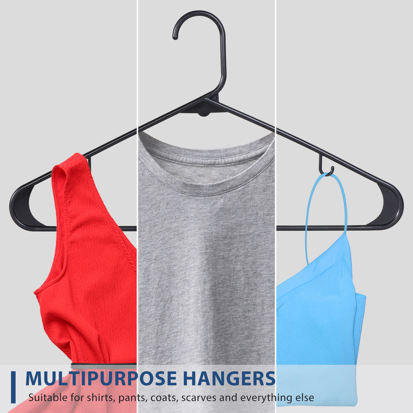 Pants Hanger Clothes Hangers (100 Pack) Plastic Gallus Shirt Hanger Black