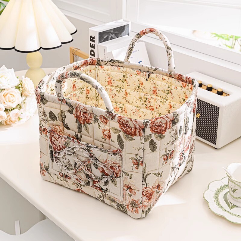 Fabric Storage Basket Rural Style Portable Clothes Miscellaneous Storage Basket