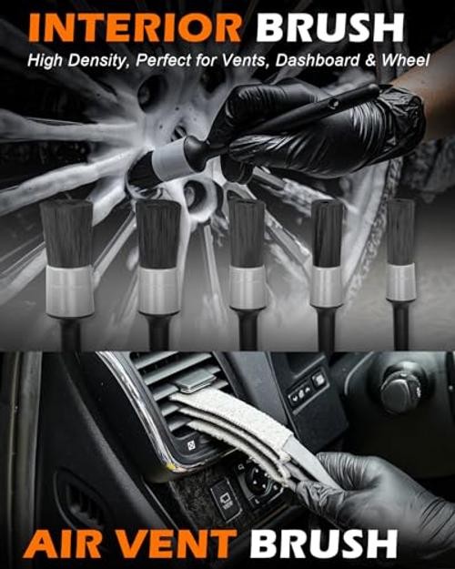 20Pcs Windshield Cleaner Tool – Car Interior Detailing Brush Kit with 200g