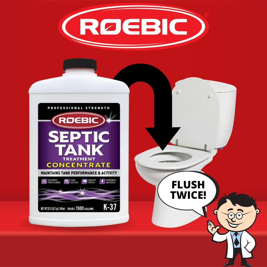 Septic Tank Treatment, Removes Clogs, Eco-Friendly Bacteria Enzymes, 32 Fl Oz