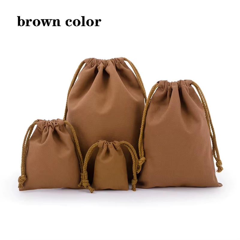 Drawstring Bag Cotton Storage Organizer Tote Portable Handbags Grocery Shopping