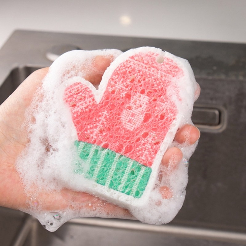 Pack Of 4 Christmas Theme Kitchen Sponges No Scratch Dish Cleaning Essential