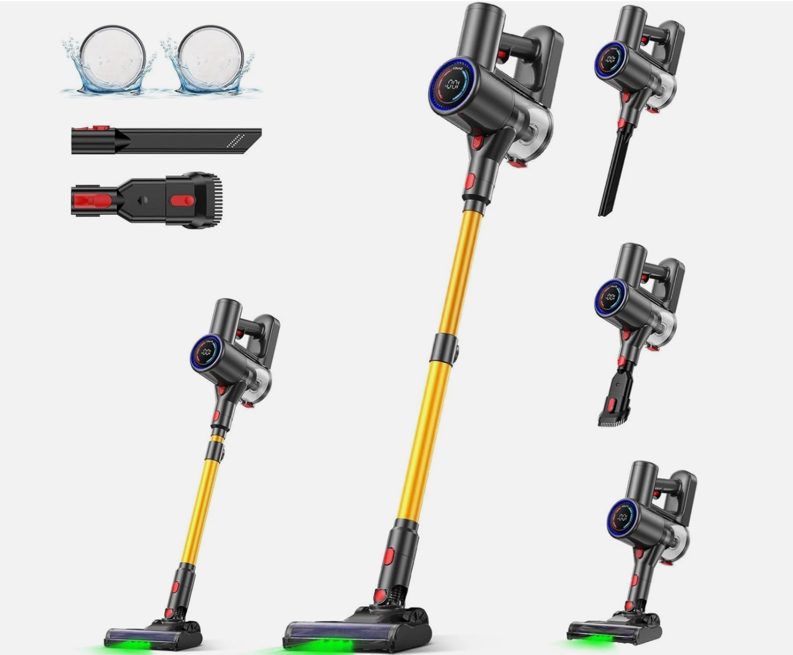 Zynet S8 Cordless Stick Vacuum 500W 45KPA 40 Min Runtime Lightweight