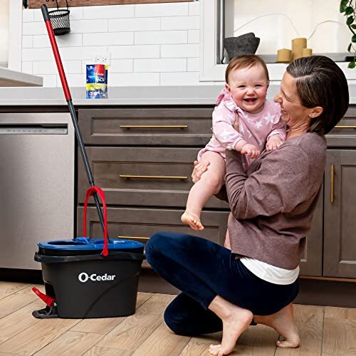 O-Cedar EasyWring RinseClean Microfiber Spin Mop & Bucket Floor Cleaning System