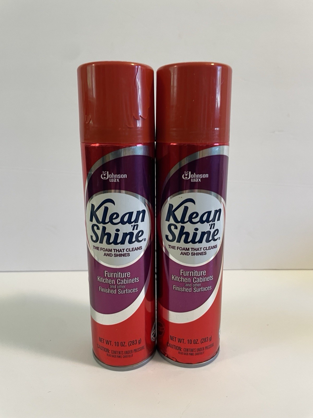 Vintage Johnson Wax Klean ‘n Shine Foam All Purpose Cleaner Furniture Lot Of 2