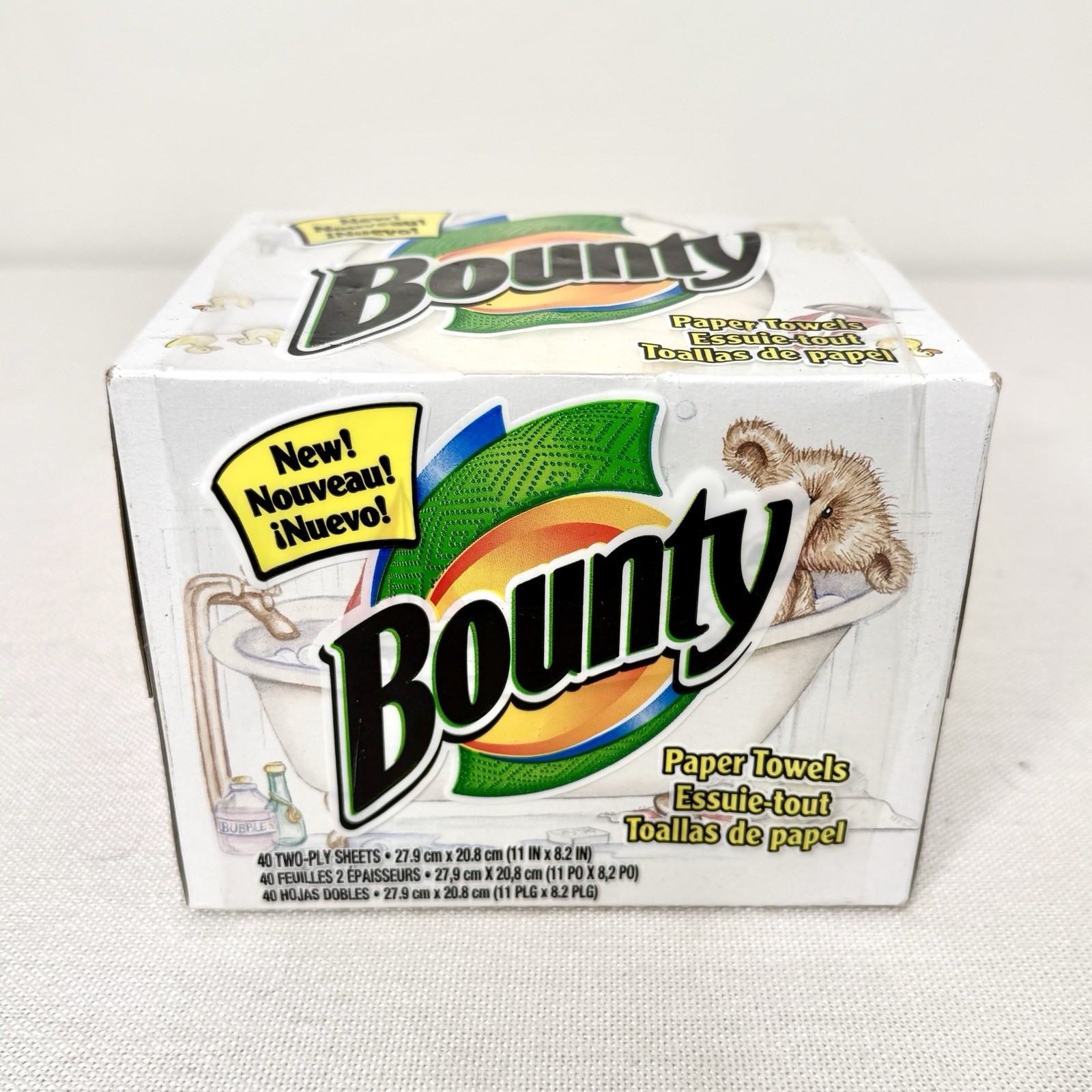 Bounty Paper Towels 40 Two-Ply Sheets 11″x8.2″ In Box Bathroom Teddy Bear 2000