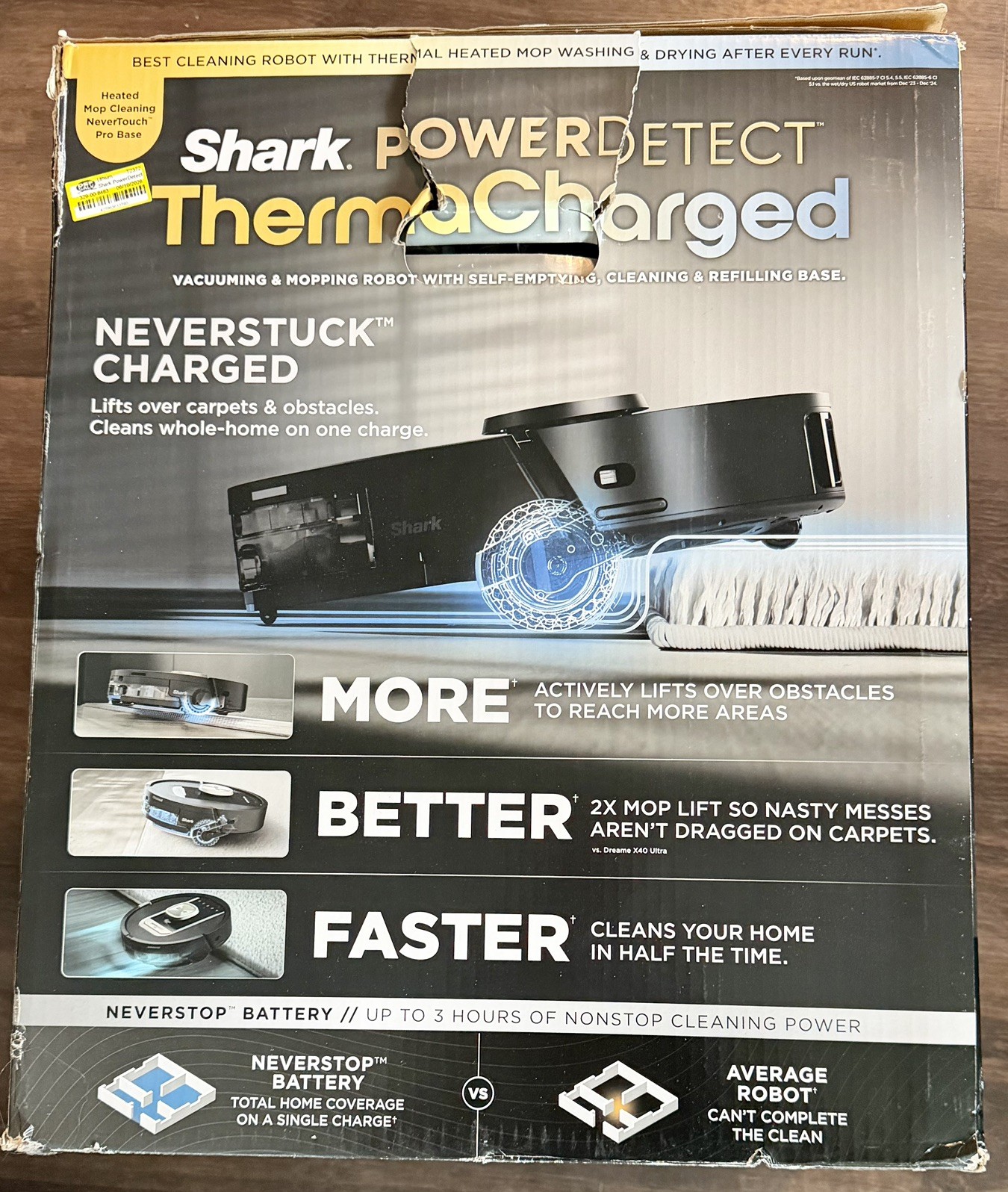 Shark PowerDetect ThermaCharged Robot Vacuum & Mop RV2920XE NeverTouch Pro NEW