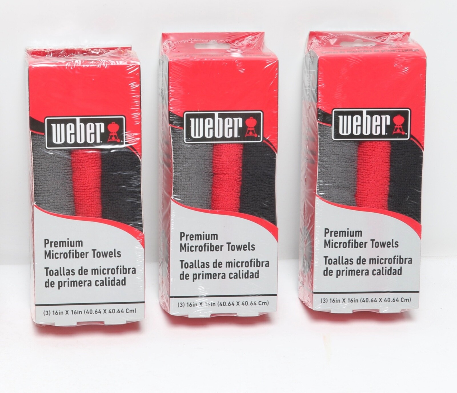 3 Packs of 3 Weber Microfiber Cleaning Cloth 16 in. W x 16 in. L