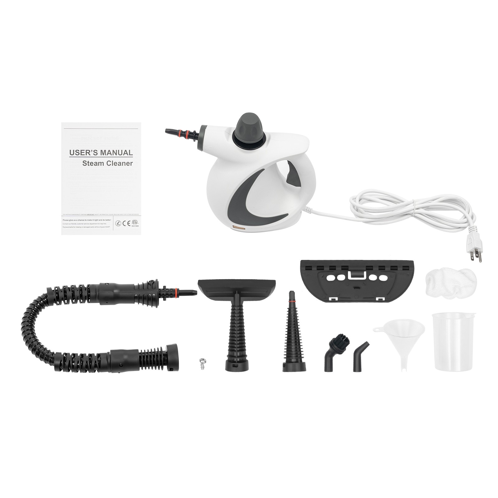 Handheld High Temp Steam Cleaner 1050W Portable Cleaning Machine w/ 9.19ft Cord