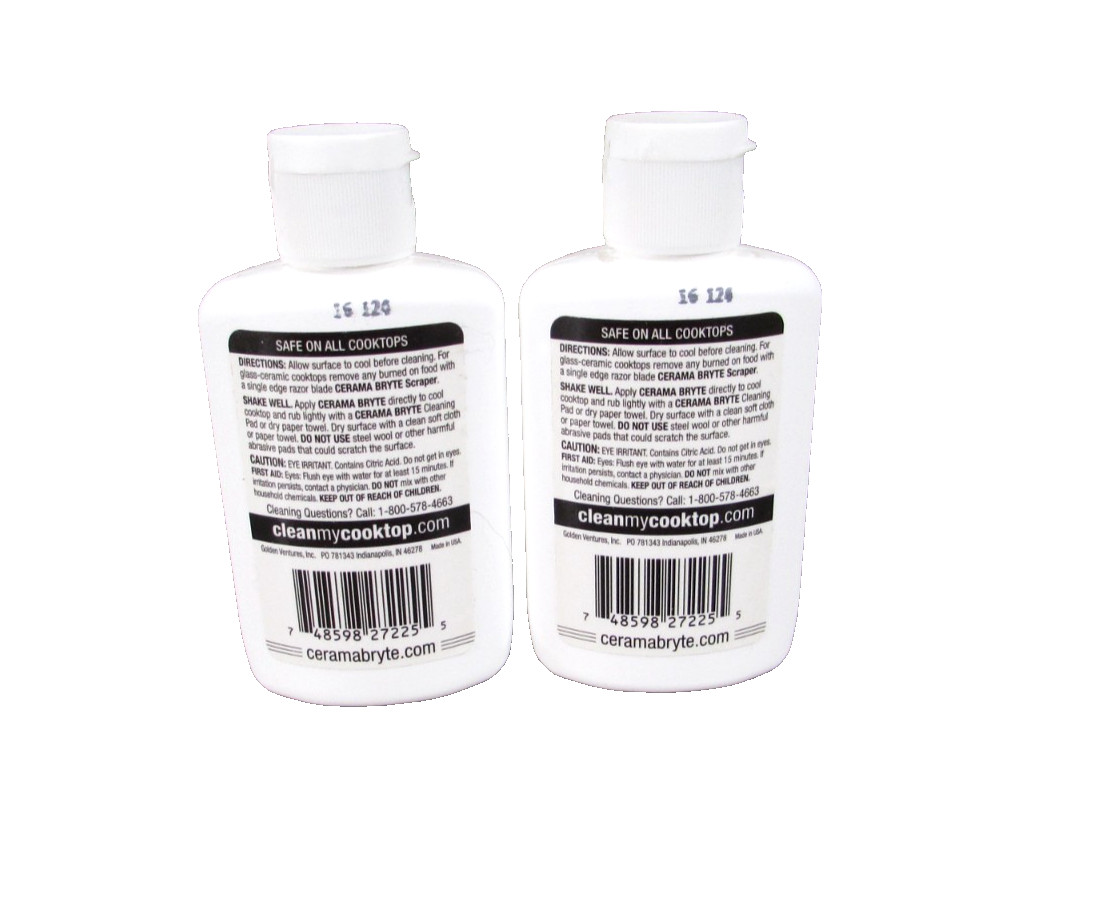 Cerama Bryte CookTop Cleaner, Removes Tough Stains, 2.75 Oz. Lot of 2