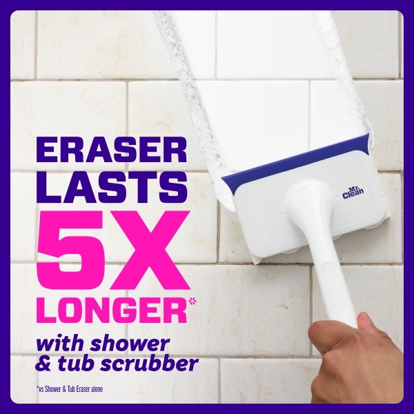 Magic Eraser Shower & Tub Scrubber, Lavender Starter Kit, 1 Scrubber