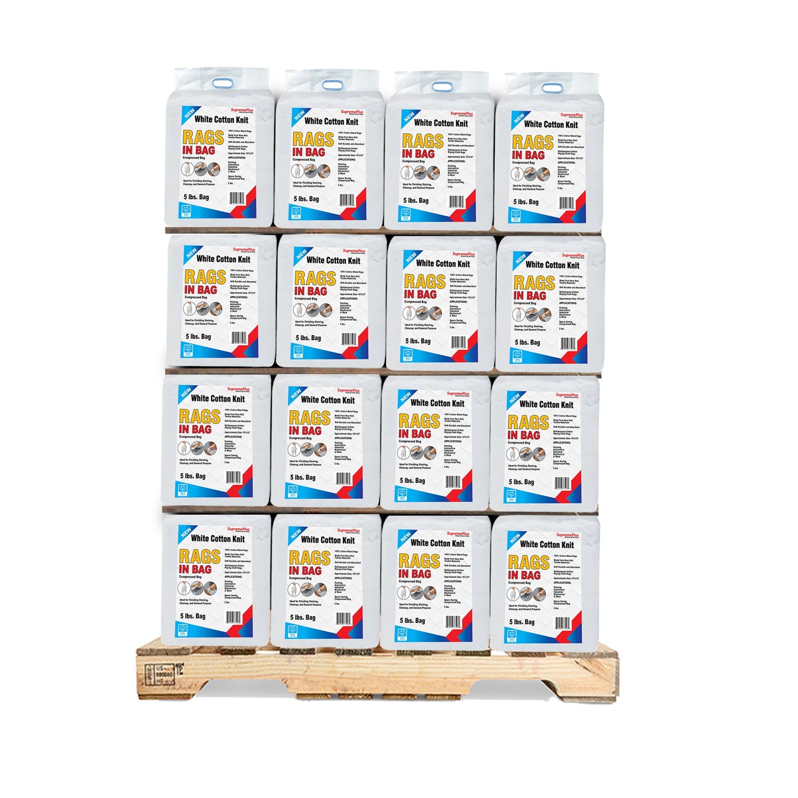 Premium White T-Shirt Knit Rags – 600 LB Bulk BAGS | Industrial Cleaning Wipers