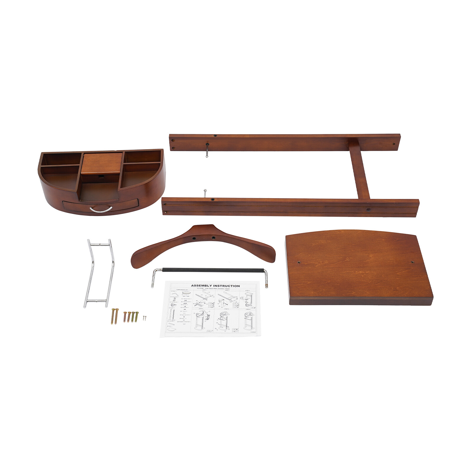 Free Standing Wood Suit Rack, Freestanding Clothing Valet Stand, Valet Stand