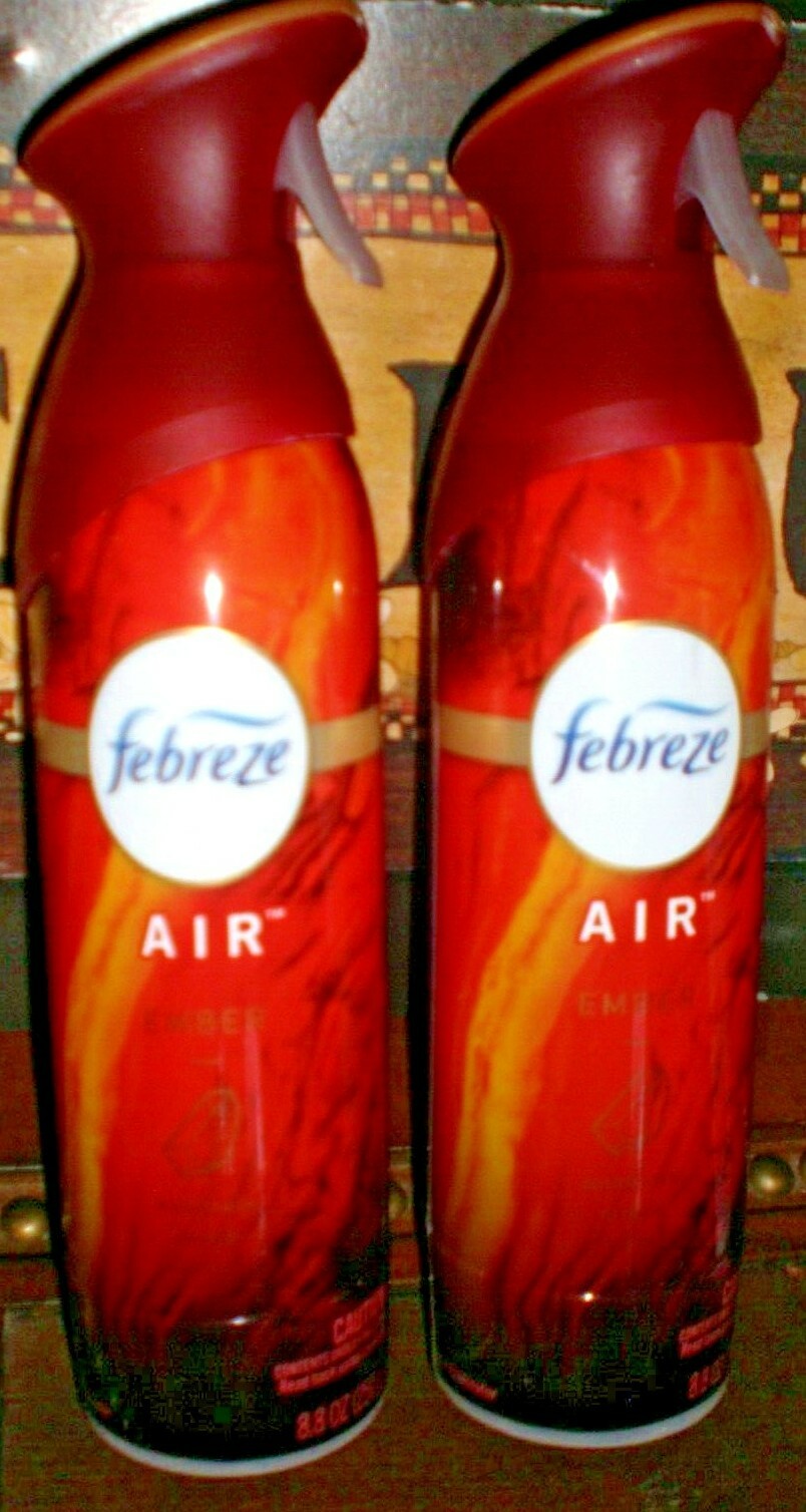 (2) FEBREZE EMBER Mandarin, Amber and Lava Scent Air Room Freshener Spray 8.8 OZ