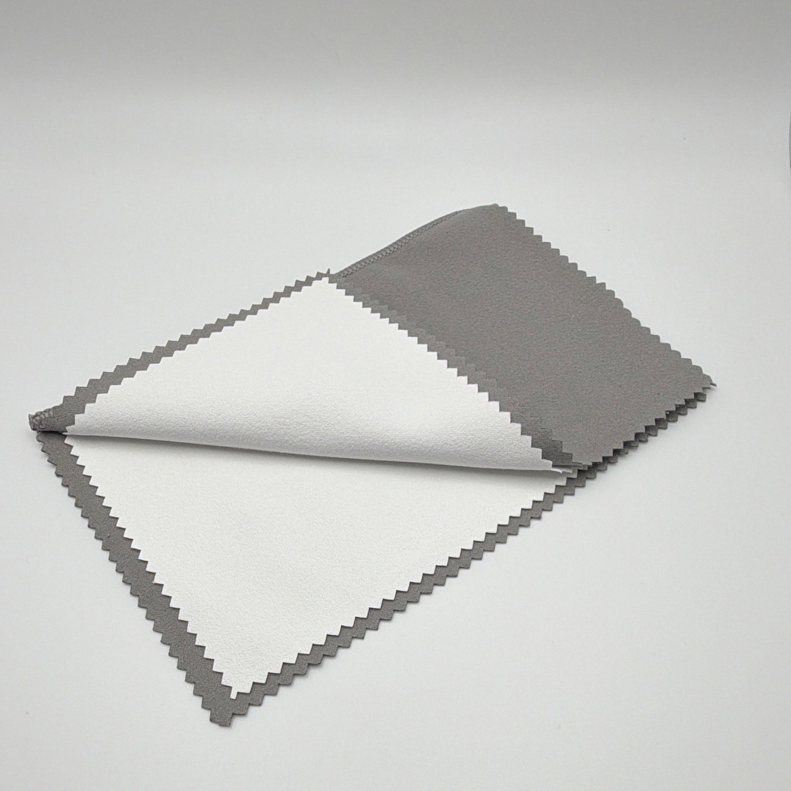 6”x8” Light Gray & White Jewelry Cleaning/Polish Cloth | Gold, Silver, Platinum