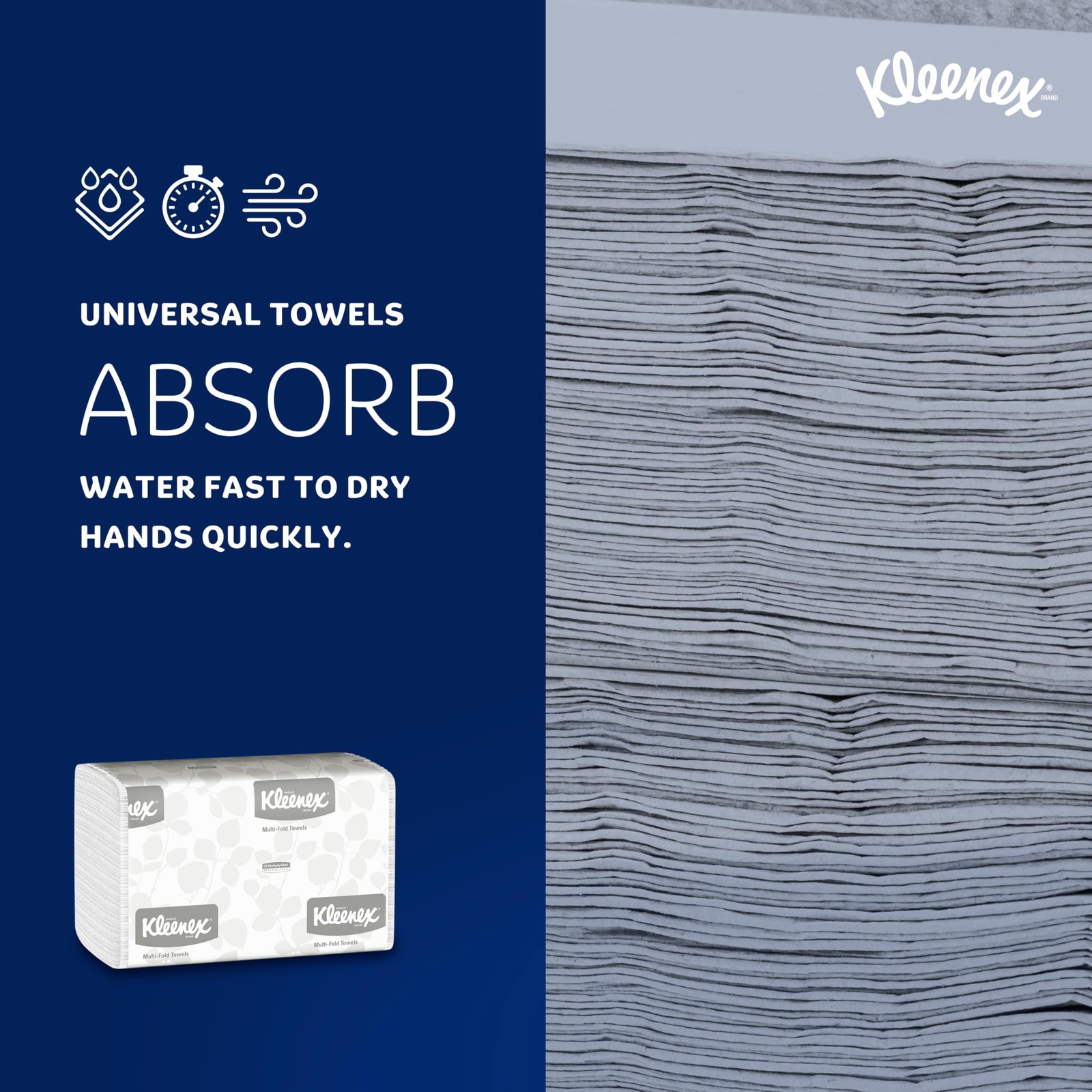 Kleenex Paper Towel Multi-Fold 9.3 x 9.4″ 1 Pack(s), 150 Towels/Pack White