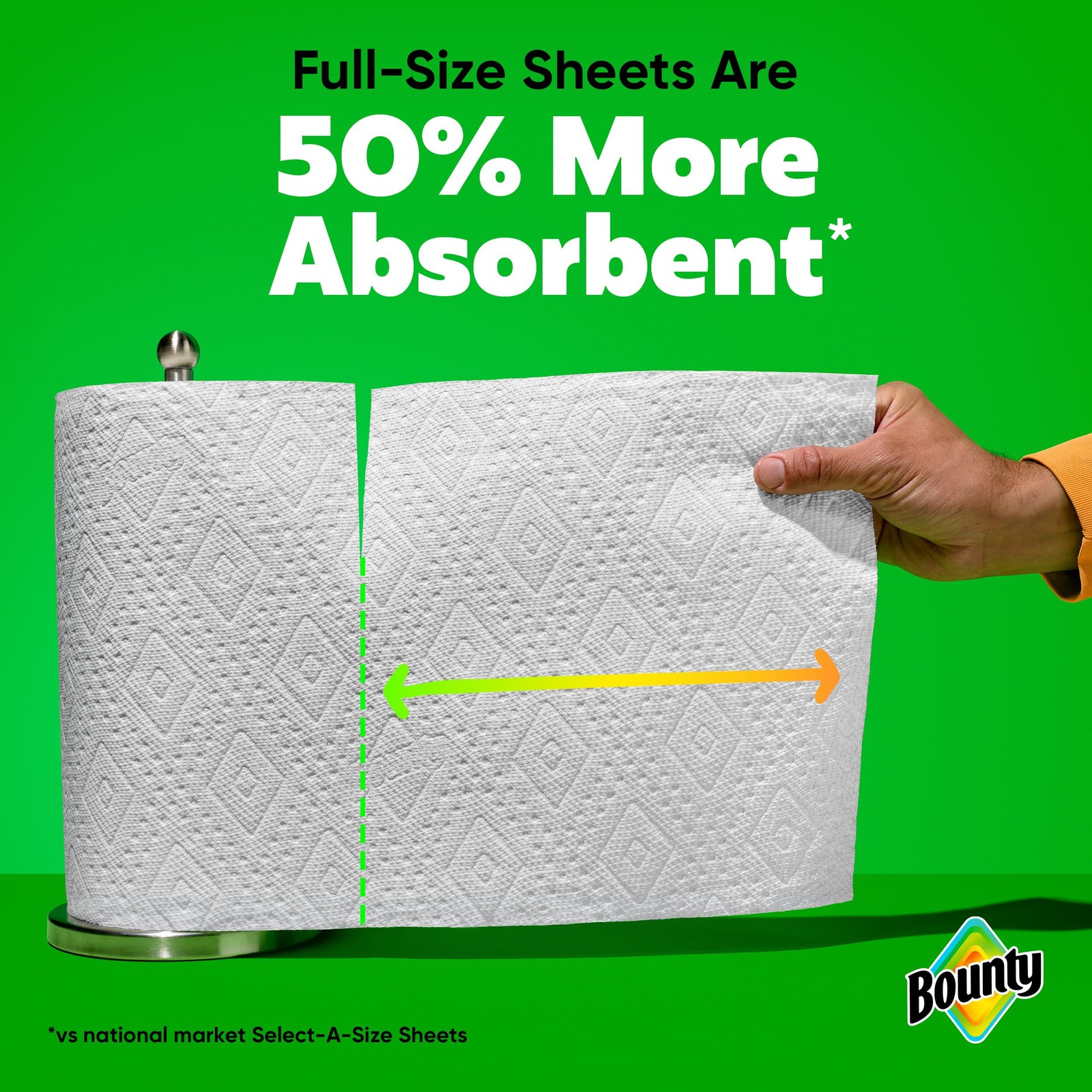 Bounty Full Sheet Paper Towels, White, 2 Triple Rolls = 6 Regular Rolls (Pack…