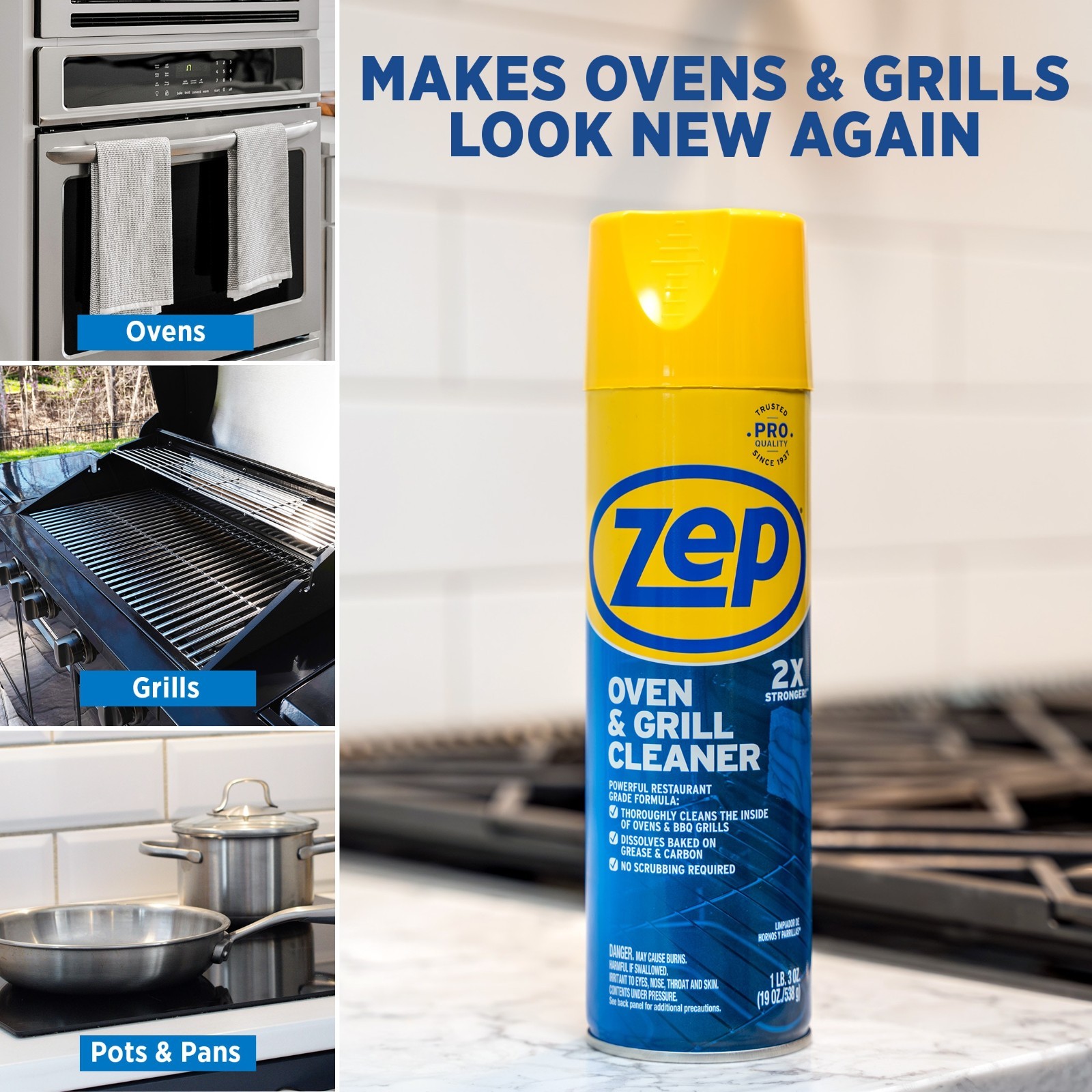 (4 Pack) Zep Heavy-Duty 19 oz Oven Grill Cooktop Cleaner Tough Grease Remover