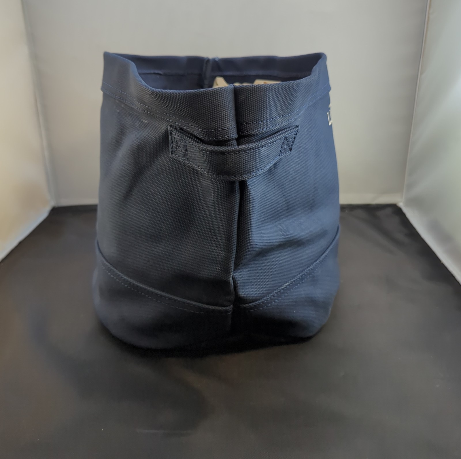 LL Bean Boat and Tote Canvas Storage Bin Bag Laundry Navy Blue 507090
